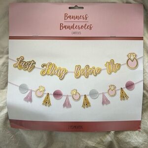 Last Fling Before the Ring Banner - Pink and Gold